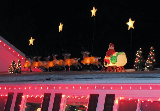 istock Santa on the Roof Top 1079015894