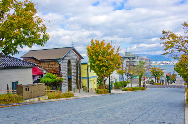 istock Hachimanzaka slope in Hakodate city 1079022576