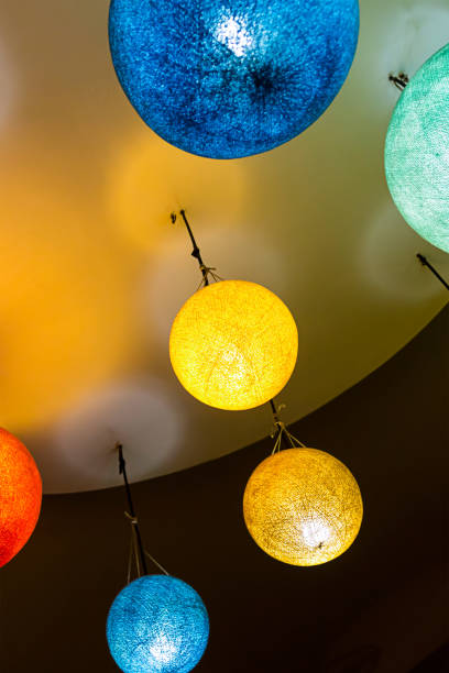 istock vertical background background colorful paper lantern chandelier multicolored blue yellow balls towards 1079027870