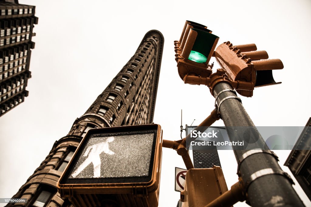 Road intersection at Flatiron building in New York Architecture Stock Photo