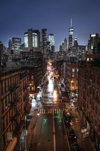 istock Lower Manhattan - Downtown New York skyline at dusk 1079041418