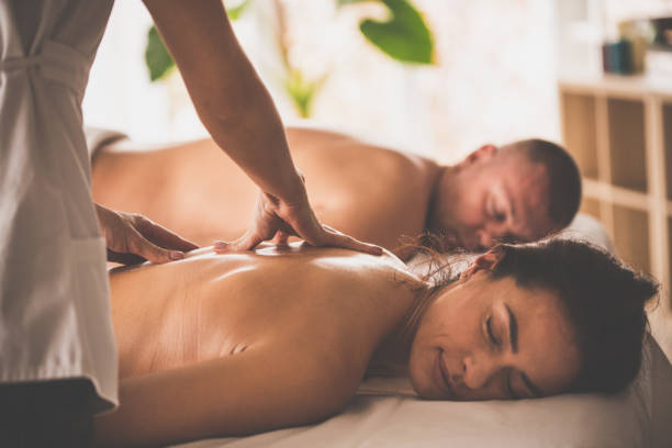 istock Couple getting a massage together 1079058338
