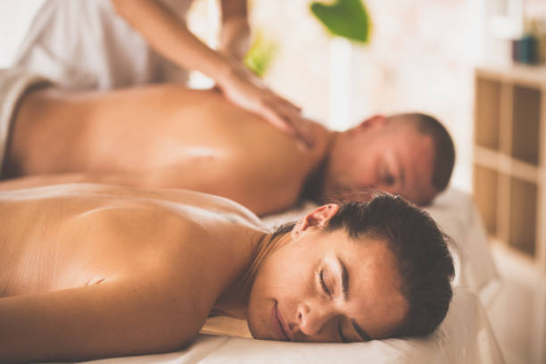 istock Couple at the spa resort getting a massage 1079058382