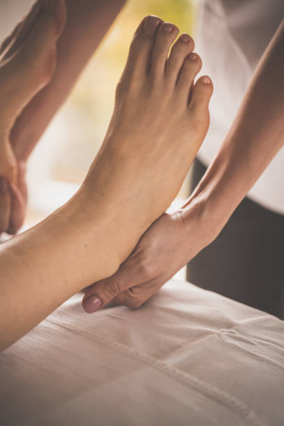 istock Close up of a foot massage 1079059212