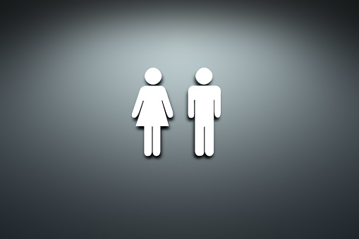 An image of a toilet symbol man women