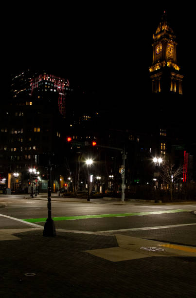 istock Boston Street at Night 1079071550