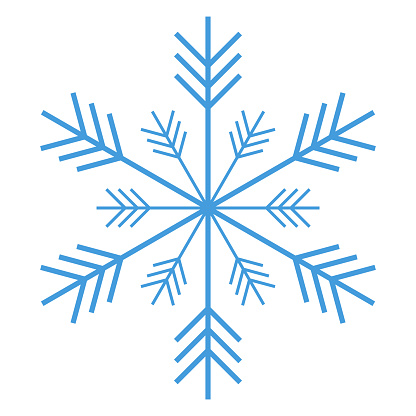 blue snowflake isolated christmas symbol white background