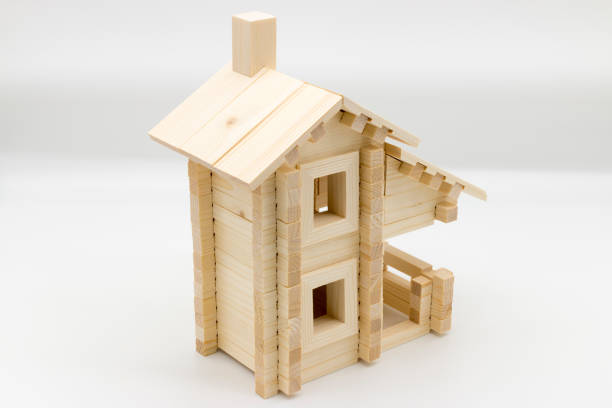 istock Wooden toy house on a white background 1079090004