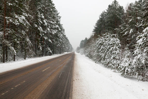 istock Winter landscape on the road 1079096488
