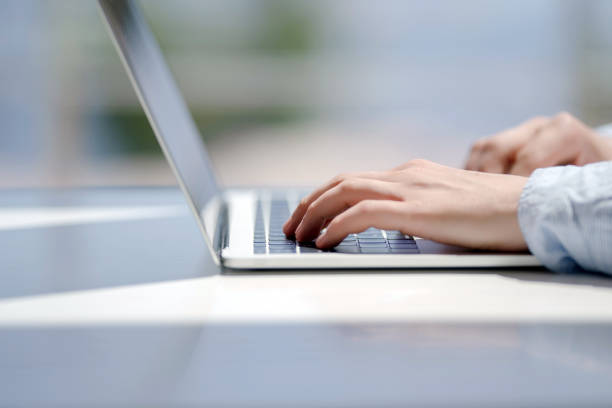 istock Businessman working laptop for new architectural project. Generic design notebook on the table. Young businessman working with laptop at office. Unrecognizable man using a modern portable computer 1079101298