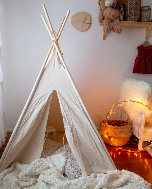 istock Children tent. children's room interior 1079102804