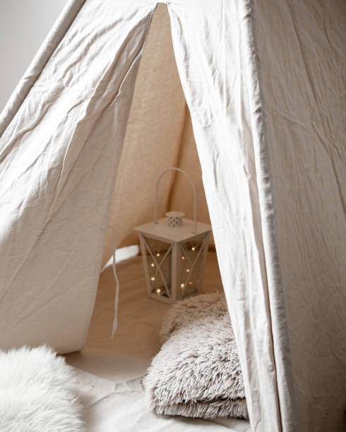 istock Children tent. children's room interior 1079103262
