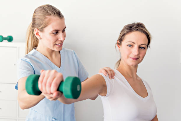 A Modern rehabilitation physiotherapy in the room Modern rehabilitation physiotherapy in the room biomechanics photos stock pictures, royalty-free photos & images