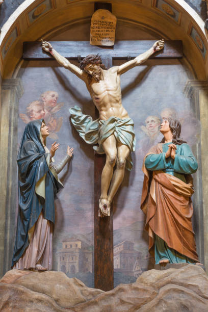 istock Turin -  The crucifiction sculptural group in church Chiesa di San Giuseppe by Giuseppe Ignazio Carlo Bianco (1694 ). 1079110222