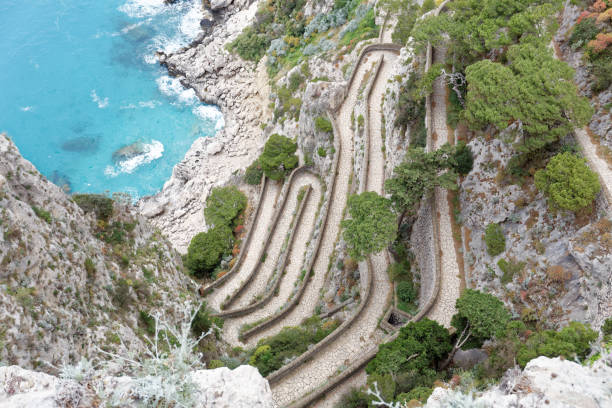 istock Winding roads of Via Krupp Capri 1079120588