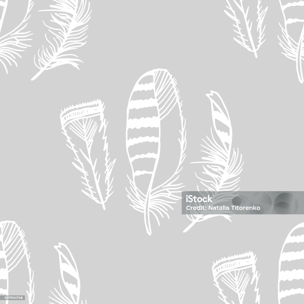 Mockingbird Feather Pattern Mockingjay Feather Seamless Pattern Hand Drawn Sketch Stock ...