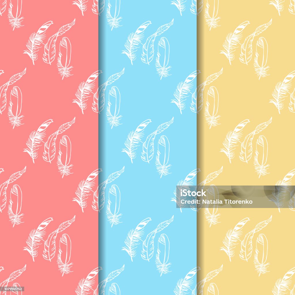 Mockingbird Feather Pattern Mockingjay Feather Seamless Pattern Hand Drawn Sketch Stock ...