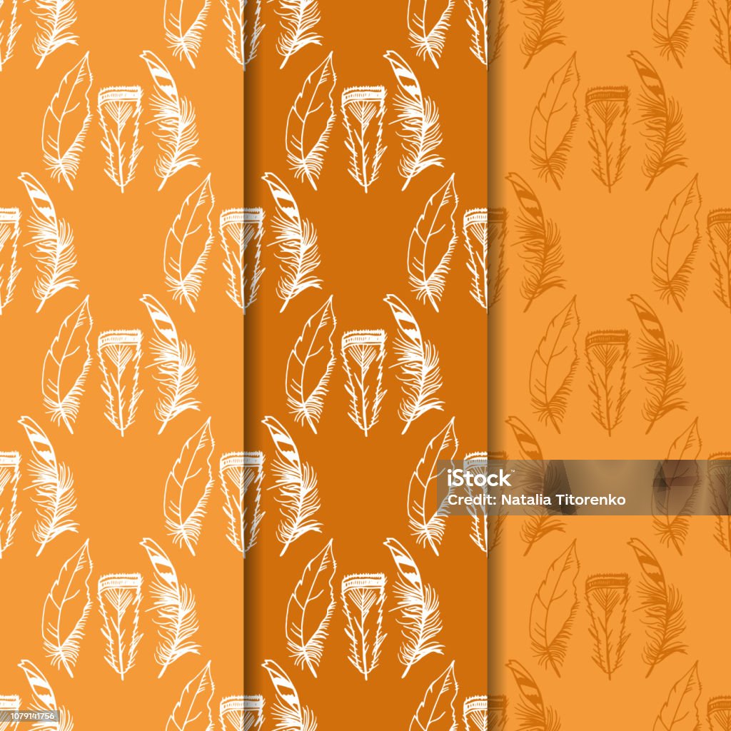 Mockingbird Feather Pattern Mockingjay Feather Seamless Pattern Hand Drawn Sketch Stock ...