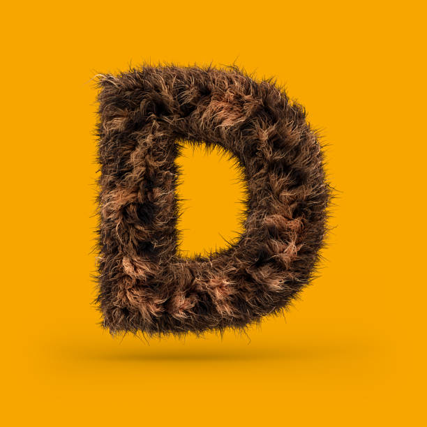istock Uppercase fluffy and furry font. Letter D. 3D 1079149942
