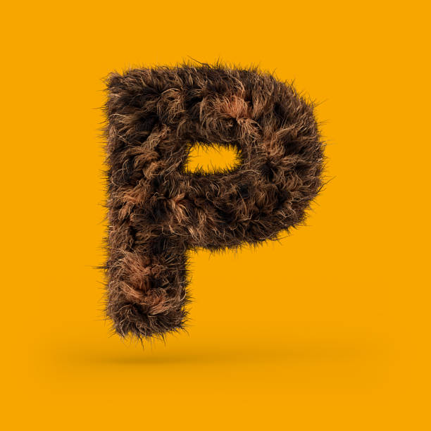 istock Uppercase fluffy and furry font. Letter P. 3D 1079149966