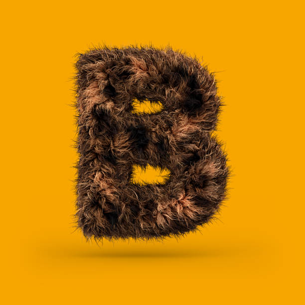 istock Uppercase fluffy and furry font. Letter B. 3D 1079149974