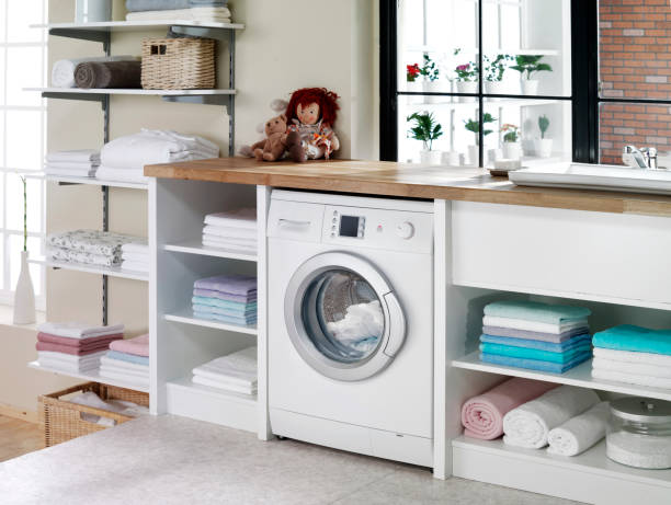 laundry room modern laundry room laundromat laundry residential structure cleaning stock pictures, royalty-free photos & images