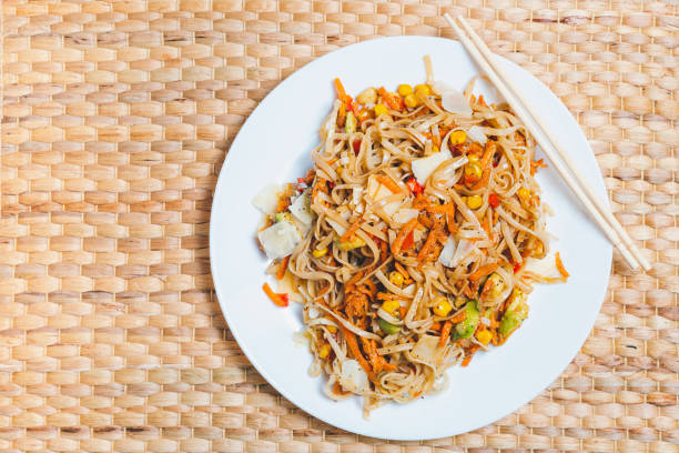 istock Flat layer of Asian noodles 1079156942