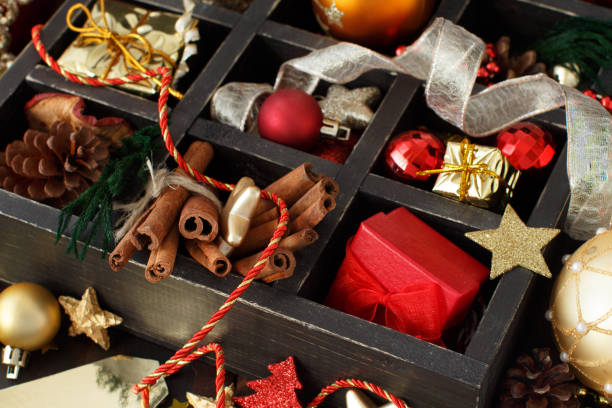 istock Christmas composition in a wooden box 1079161914