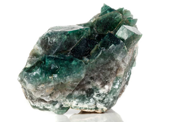 istock Macro mineral stone Fluorite on a white background 1079170354