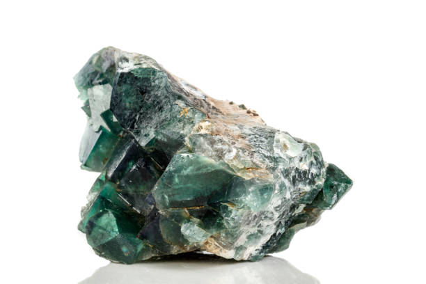 istock Macro mineral stone Fluorite on a white background 1079170360