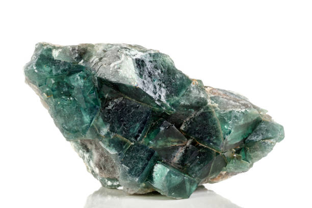 istock Macro mineral stone Fluorite on a white background 1079170398