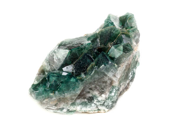 istock Macro mineral stone Fluorite on a white background 1079170416