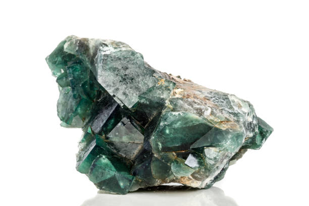 istock Macro mineral stone Fluorite on a white background 1079170438