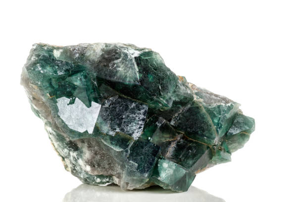 istock Macro mineral stone Fluorite on a white background 1079170454