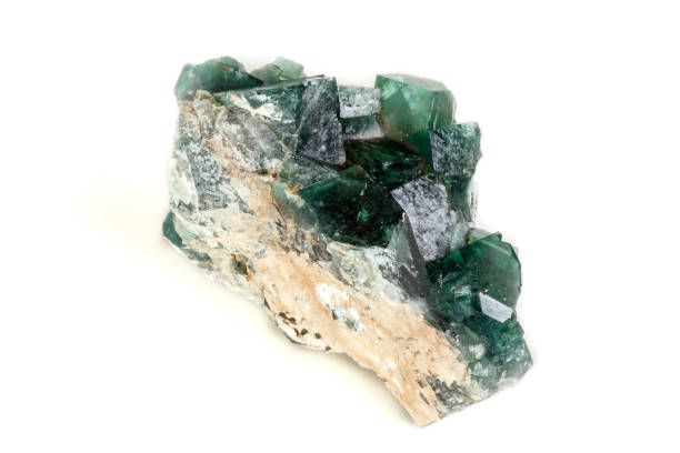 istock Macro mineral stone Fluorite on a white background 1079170460