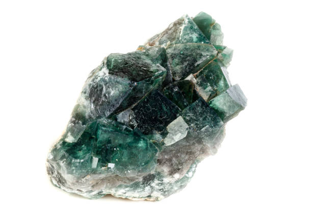 istock Macro mineral stone Fluorite on a white background 1079170508