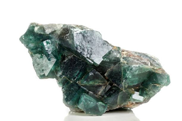 istock Macro mineral stone Fluorite on a white background 1079170598