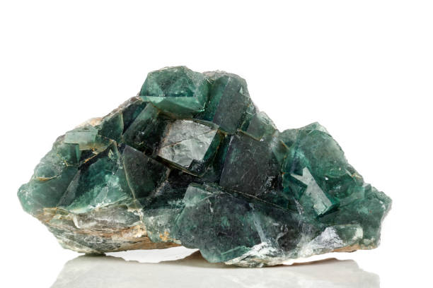 istock Macro mineral stone Fluorite on a white background 1079170626