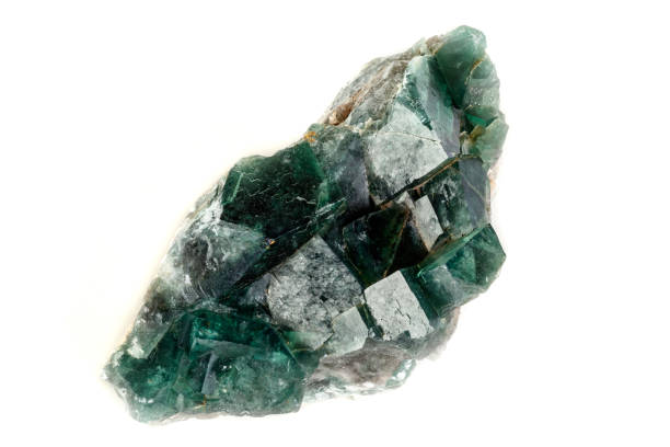 istock Macro mineral stone Fluorite on a white background 1079170644