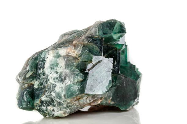 istock Macro mineral stone Fluorite on a white background 1079170690