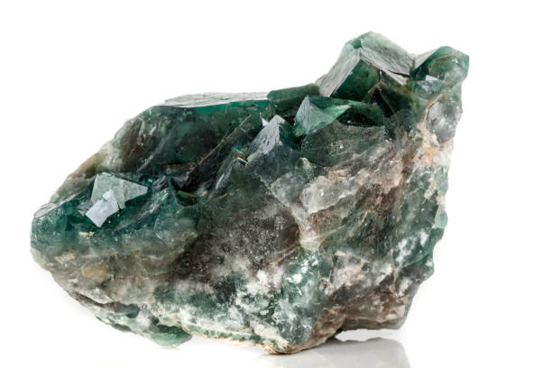 istock Macro mineral stone Fluorite on a white background 1079170778