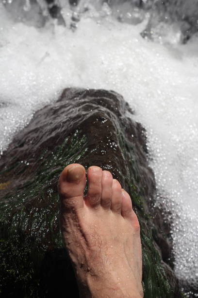 istock rocky feet, fingers and water 1079185888