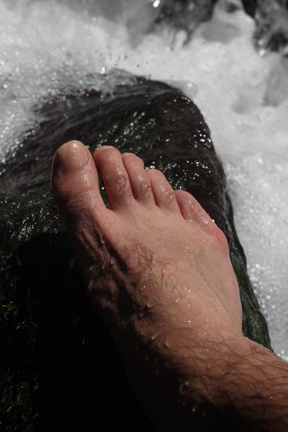 istock rocky feet, fingers and water 1079185900