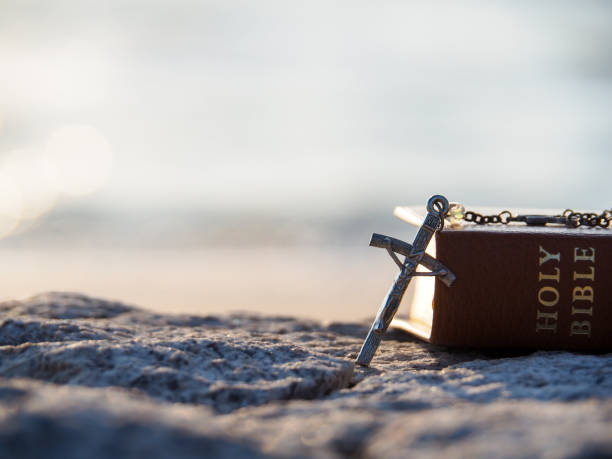 istock Cross necklace and bible 1079185920