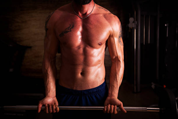 istock Fit, Muscular Men Exercise in gym. 1079197830