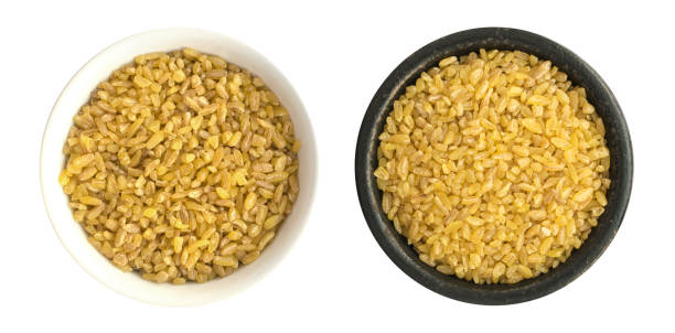 istock Dry Bulgur Wheat Background Closeup and Top View 1079207202