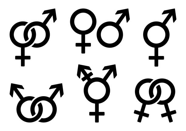 satz von geschlecht symbole. vektor-illustration - gender symbol stock-grafiken, -clipart, -cartoons und -symbole