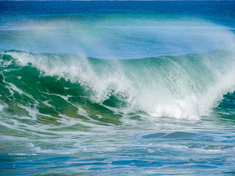 Waves of surf on the shore of the stormy Atlantic near Safi, Morocco