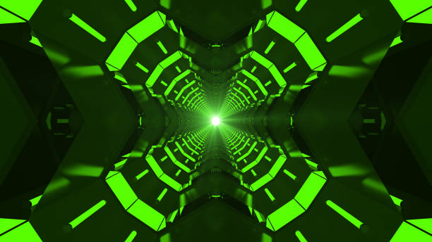 istock Green Abstract Dijital 3d Rendering Tunnel Image 1079230608
