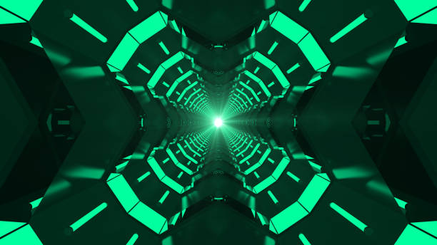 istock Abstract light corridor. Futuristic tunnel. Future interior background, business, sci-fi science concept. 3d rendering 1079231088